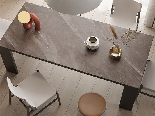 Dalle en pierre frittée de grès gris antidérapant 1420x2700mm