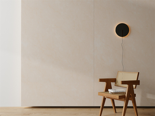 Ligne Beige 160x320cm Porcelaine vernis poli Slab de pierre sintrée Pour le salon résistance à l'usure