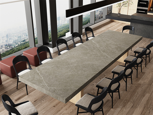 Grise mat 1600x3200mm Porcelaine vitrée Plaque de pierre sintrée et carreaux intérieurs antibactériens pour le design de bureau