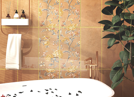 Grade AAA 30x60cm anti-dérapant Surface miroir Carreaux de mur en céramique pour restaurant brun