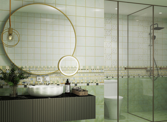 Surface miroir Carreaux de céramique de mur vert et carreaux imperméables à l'eau de 300x600 mm pour salle de bain