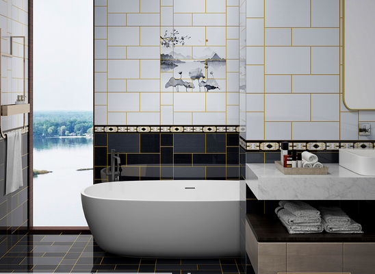 Résistance à l'usure 30x60cm Mur intérieur Carreaux en céramique vitrée et carreaux décoratifs pour l'hôtel