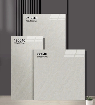 Carreaux de sol durables et gris antidérapant 750x1500 mm Carreaux de porcelaine vernis poli pour chambre et bureau