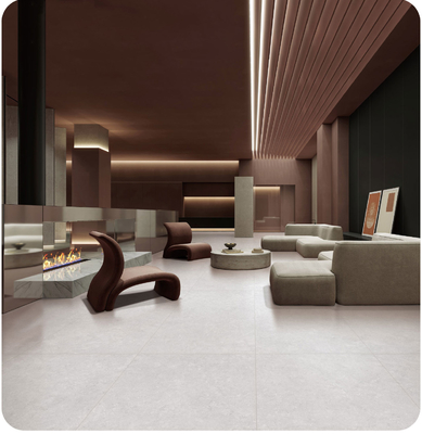 Plancher extérieur beige 600x1200mm Carreaux texturés et antibactériens Carreaux de porcelaine pour salon et cuisine