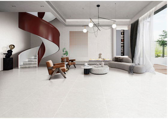 Carreaux de porcelaine vitrée douce blanche 750x1500mm et carreaux de sol intérieurs pour le restaurant