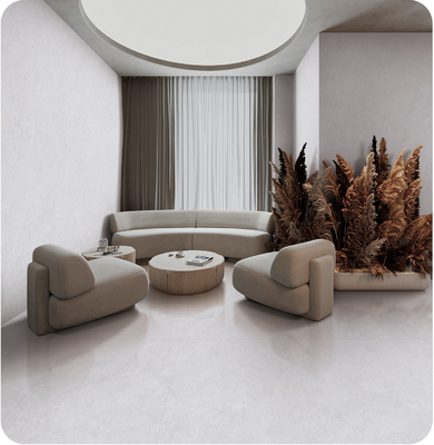 Carrelage en porcelaine antidérapant gris clair 750x1500mm pour sol intérieur