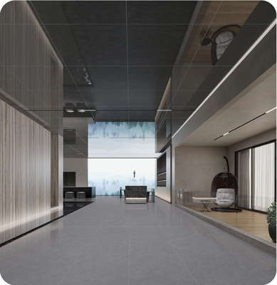 Carreau de porcelaine antibactérien gris foncé 600x1200mm pour revêtement de sol intérieur