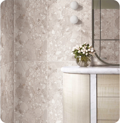 Étanche à l'eau 1200x600mm Plancher intérieur Carreaux de terre et de porcelaine beige SGS pour douche et salle de bain
