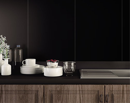 Carreaux muraux en porcelaine noir vitré 600x1200mm de qualité AAA pour intérieur