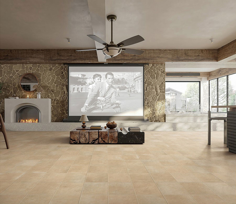 60x60cm Jaune clair Plancher intérieur Porcelaine vitrée douce Carreaux de décoration pour salon
