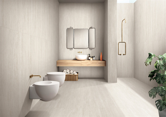 Les murs intérieurs sont revêtus de carreaux de porcelaine et de carreaux extérieurs antidérapants de 600 x 1200 mm pour la maison.