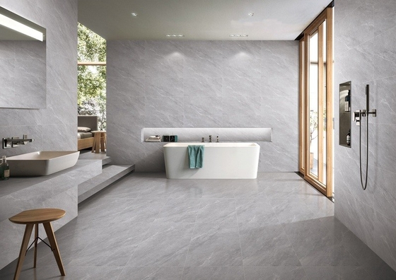Murs intérieurs résistants à l'usure Carreaux en céramique vitrée douce Gris 400x800 mm Pour la décoration et la douche