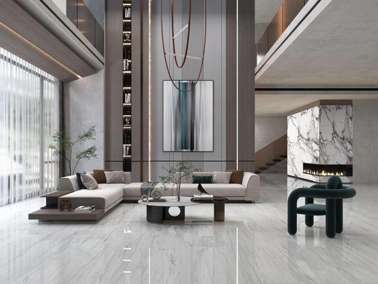 1200x1200mm Carreaux de porcelaine vitrée blanche polissée 0,05% WA