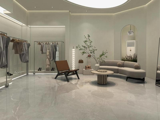 Superbe plancher intérieur durable 1200x1200mm grise vitrée polissée carreaux de porcelaine pour salle de bain et chambre à coucher