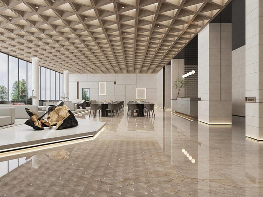 Élégante 1200x1200mm plancher intérieur W.A 0,5% vitrifié Porcelaine Polissée Carreaux Jaune clair Pour le salon et la maison