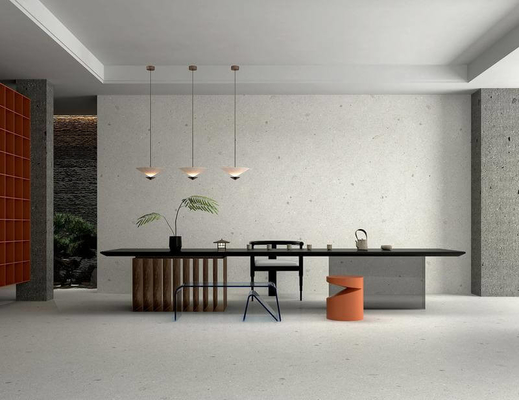 Plancher intérieur 1200x1200x9mm Carreaux écologiques et gris clair W.A 0,5% Terrazzo Carreaux de porcelaine douce vitrée pour maison et bureau
