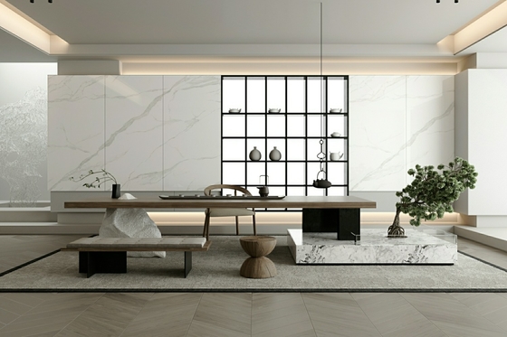 Plancher intérieur W.A 0,5% Pas de décoloration 900x1800x9mm Carreaux de porcelaine vernis poli Pour chambre à coucher de la maison