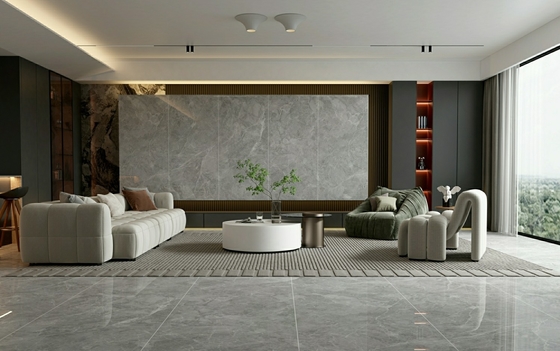 Résistant à l'usure W.A 0,5% résistant à l'eau Mur intérieur 900x1800x9mm Carreaux de porcelaine vernis poli Pour salon et salle de bains