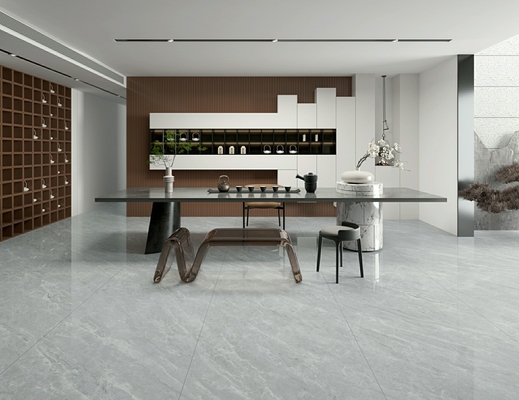 Pas de décoloration anti-dérapant plancher intérieur 900x1800x9mm Porcelaine vitrée carreaux poli pour le restaurant et la décoration