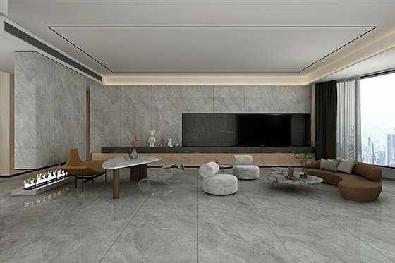 Grise élégante muraille extérieure et plancher intérieur 900x1800x9mm vitrifiée porcelaine poli carreaux pour la rénovation et le projet