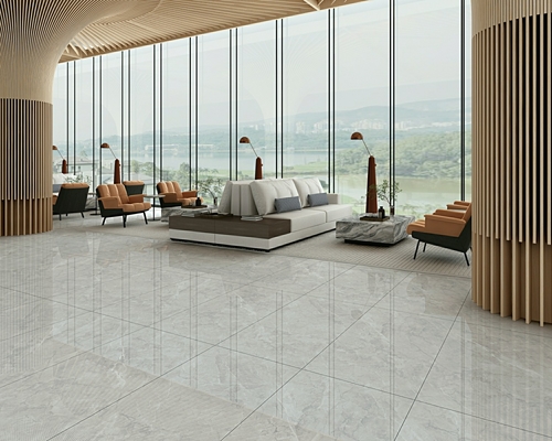 Anti-dérapant Pas de décoloration à l'extérieur W.A 0,5% plancher en porcelaine vitrée carreaux poli 900x1800x9mm Pour le centre commercial et la cuisine