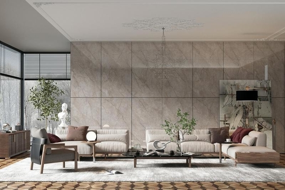 Jaune clair 900x1800x9mm Marbre Look Porcelaine vitrée Polissée Carreaux Et Murs Intérieurs Et Carreaux Pour Bâtiment Et Salle de séjour