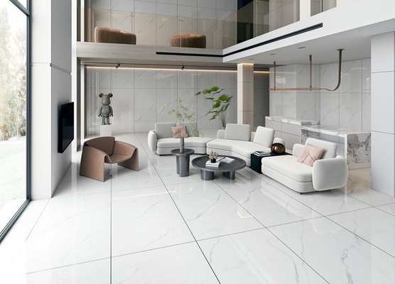 900x1800x9mm Carrara Blanc Parquet intérieur et murale en porcelaine vitrée poli pour salon et cuisine