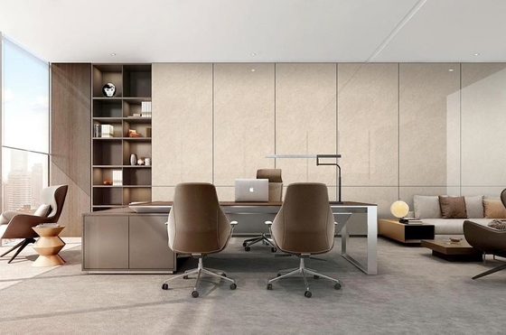 Jaune clair sans décoloration 900x1800x9mm Carreaux de porcelaine vernis poli pour bureau et projet