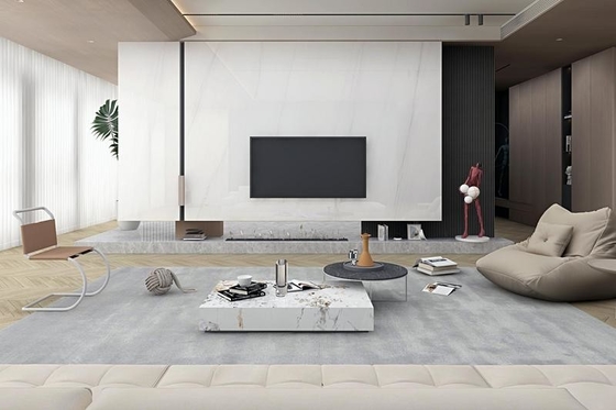 Carrara Carrea blanc de sol intérieur Porcelaine vitrée polissée Carreaux pour l'aménagement intérieur et le salon 900x1800x9mm