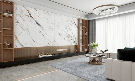 Carreau de porcelaine émaillée polie Carrara 900x1800mm Grade AAA