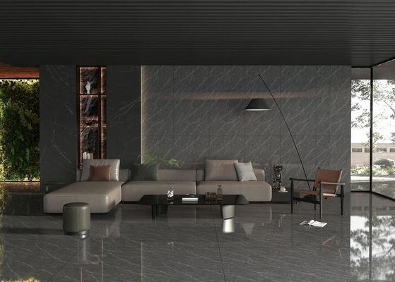 Luxe Black Marble Look W.A0.5% Gris Polissé Glacé Porcelaine Carreaux 900x1800x9mm Plancher intérieur Pour la conception et la décoration intérieure