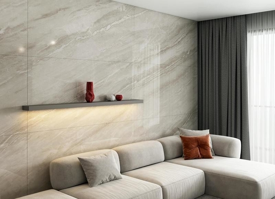 Grise moderne 900x1800x9mm Marbre regard extérieur mur vitrifié Porcelaine poli carreaux pour salle de bain