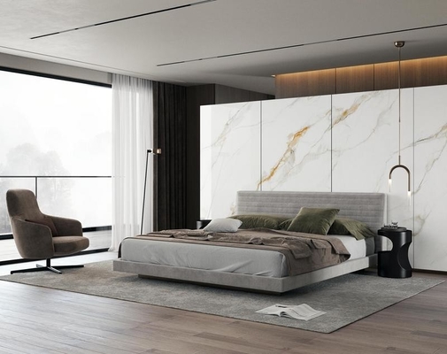 Carreaux de porcelaine vitrée poli Carrara Blanc 900x1800mm