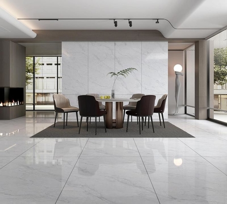 Superbe mur intérieur antidérapant en porcelaine brillante vitrée 900x1800x9mm pour appartement et gris clair élégante carreaux résistants à l'usure pour le design
