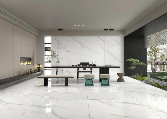 Superbe mur intérieur vitrifié Porcelaine polissée Carreaux pour le salon et Carrara 1200x1800x9mm Pas de décoration de carreaux de sol intérieurs