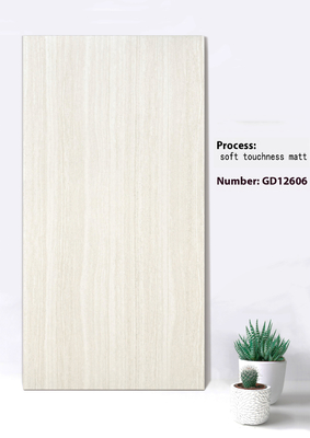 Beige et gris 600x1200mm Pas de décoloration Douceur Tactilité Mat fond Rideau Mur Carreaux Pour Carré