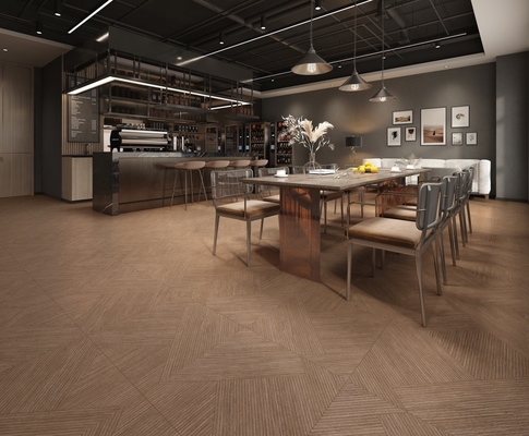 Carreaux de porcelaine en bois marron et beige pour chambre à coucher