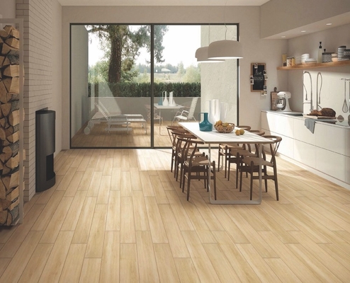 Résistant à l'usure 150x900mm plancher intérieur Porcelaine en bois pour chambre à coucher