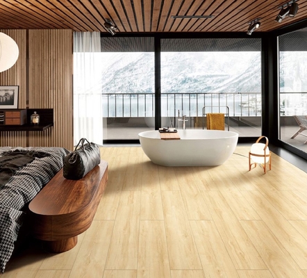 Carreaux de sol en brique pour la chambre à coucher et jaune 250x1500mm bandes de porcelaine en bois durable pour le bureau