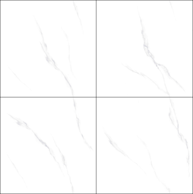 Carrelage en porcelaine émaillée polie Carrara 800x800mm résistant aux taches et au feu, blanc, pour chambre et projet