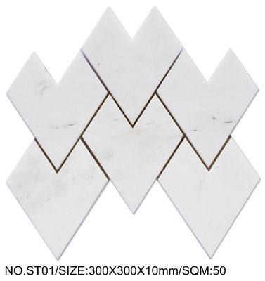 Mosaïque en pierre naturelle de 300x300 mm, résistant aux acides, blanc, pour le projet et la décoration