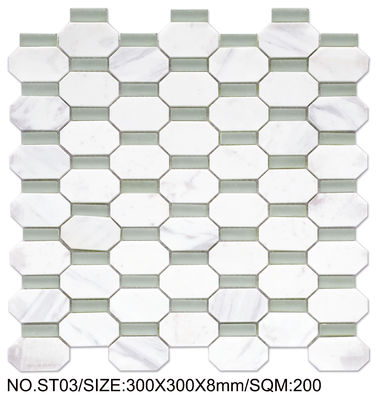 Mosaïque en pierre naturelle Firebrick White 300x300mm pour la rénovation et les piscines