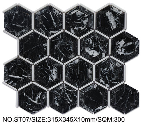 Mosaïque de piscine noire résistante aux rayures 315x345mm pour balcon