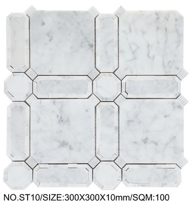 Vert clair et beige 300x300mm Mosaïque en pierre naturelle pour cuisine et salle à manger