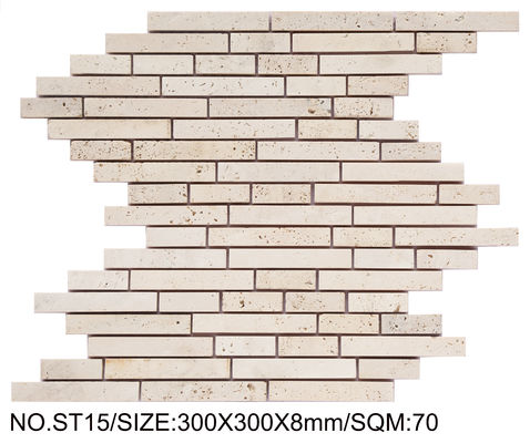 Mosaïque en pierre naturelle jaune clair durable 300x300mm pour chambre et cuisine