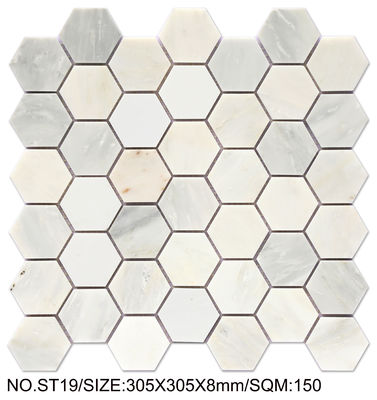 Mosaïque en pierre naturelle hexagonale 300x300mm résistant aux taches pour projet et hôtel
