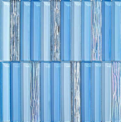 Mosaïques de verre bleues décoratives 300x300mm pour hôtels et projets, résistantes à l'usure