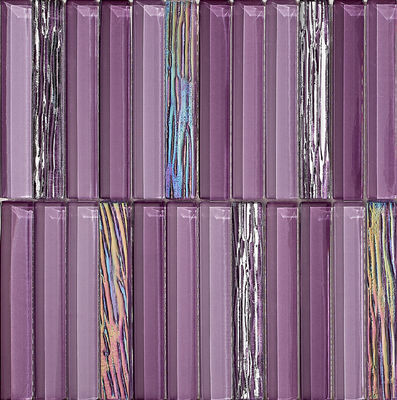 Mosaïques de verre violet résistant à l'usure 300x300mm pour piscine et décoration