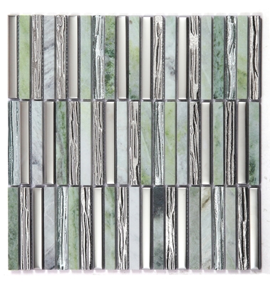 Mosaïques en pierre naturelle pour mur intérieur, élégantes, 282x294mm, vertes, pour chambre et piscine