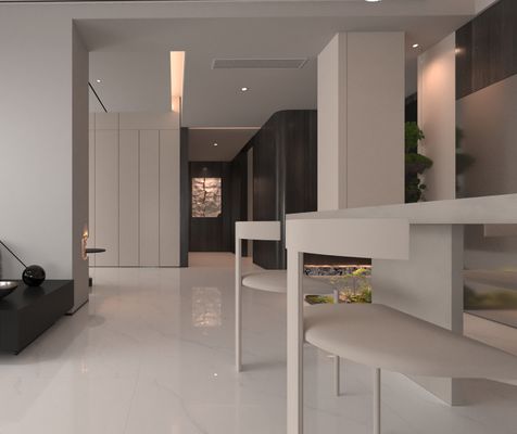 Carrelage en porcelaine émaillée polie pour sol intérieur 1mx1m résistant à l'usure et sans décoloration Carrara pour bâtiment et cuisine